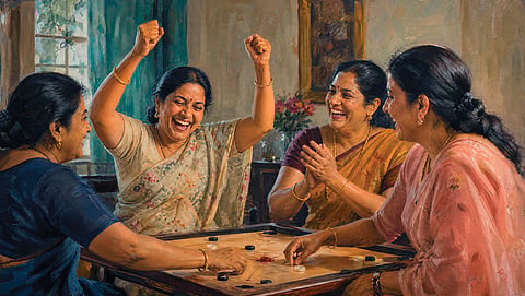 Women gathering in the spirit of shared play.