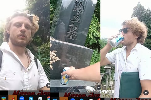 Australian Tourist Drinks Burial Site Offering