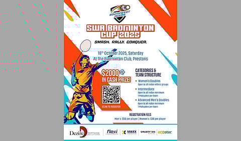 SWA BADMINTON CUP 2025  ഒക്ടോബർ 18 ന്