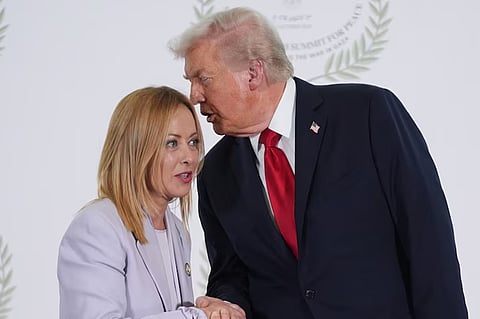 Italian Prime Minister Giorgia Meloni and Donald Trump