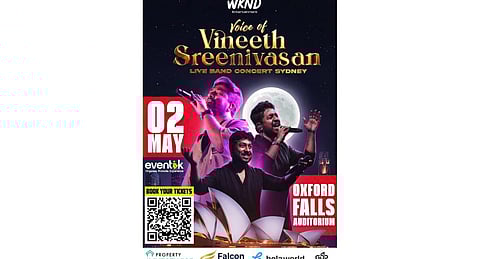 'വോയിസ് ഓഫ് വിനീത് ശ്രീനിവാസൻ': മെയ് രണ്ടിന് സിഡ്നിയിൽ 