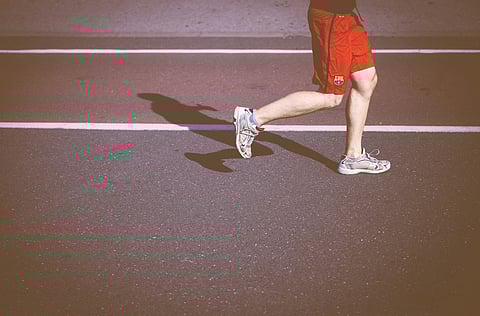 The shoe lies between the foot and the ground, and features like a large heel-to-toe drop make it more challenging for runners to identify how they’re striking the ground. (Unsplash)