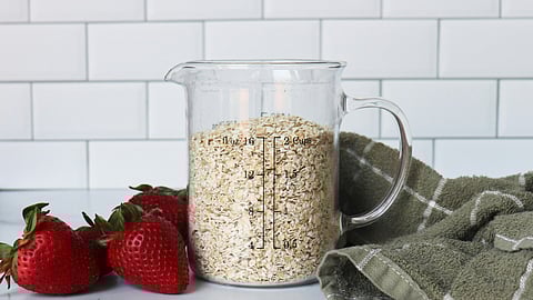 Oatmeal is a breakfast cereal made by boiling oat grains in water or milk. (Unsplash)