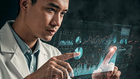 Doctor using futuristic tech