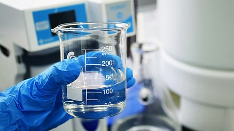 Purified water in a beaker 