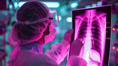 Images that simulate x-rays with neon colors