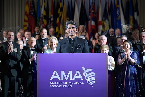 Dr. Bobby Mukkamala at 180th president inauguration.