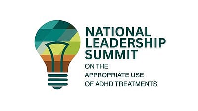 The logo of national leadership summit looking similar to a light bulb with multiple colors. 