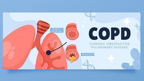 flat copd horizontal banners set