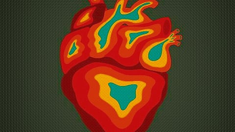 A painting depicting heart.