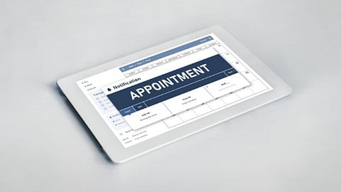 A tab showing an appointment schedule notification.