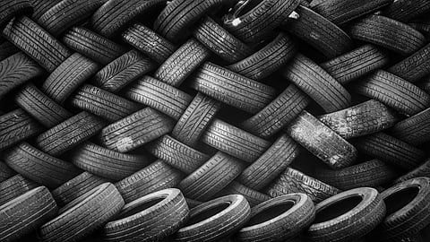 Image showing pile of tires that are old and worn out.