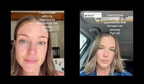 Collage image of Kendra Hilty referencing her “Fell in Love” series.