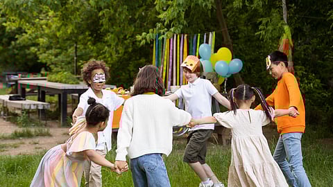 Children playing in the playground susceptible to playground injuries.
