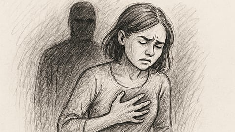 Women having chest pain with stalking