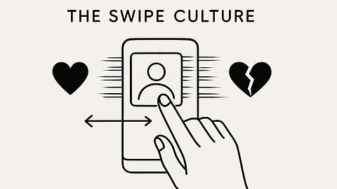 Swiping on dating profiles