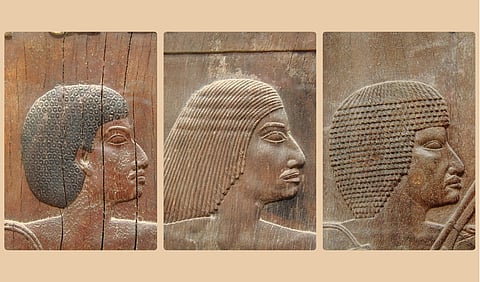 Collage of wooden panels of Hesy-Ra. 