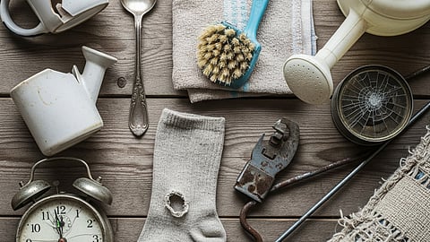 Image of broken and old worn out objects.