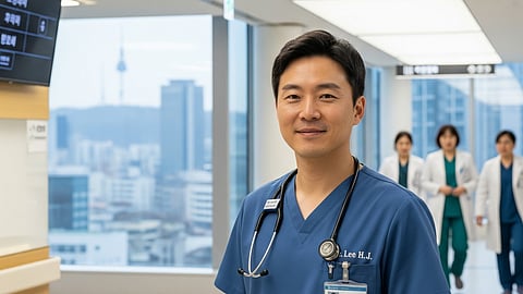 Image of a Korean doctor in a clinical setting.