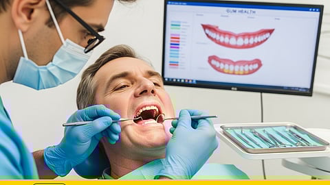 A dental checkup in a dental clinic. 