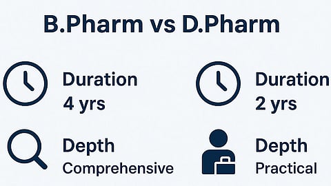 Image showing a brief comparison between B.Pharm and D.Pharm.