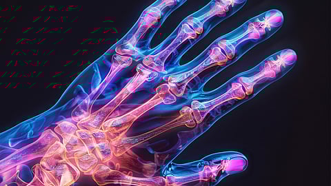 Part of a Kirschner needle used in a previous operation was not removed, and this failure directly contributed to the patient’s pain, joint injuries, and the need for further surgery