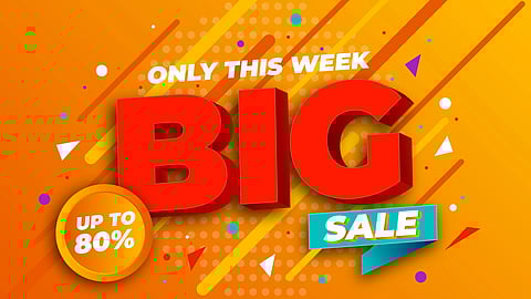 A poster of a big sale. 