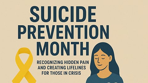A banner for suicide prevention month.
