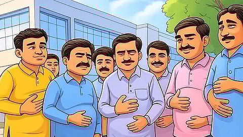 An image of group of people experiencing stomach ache 