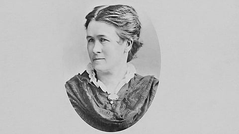 An oval portrait of Dr. Lucy Hobbs Taylor.