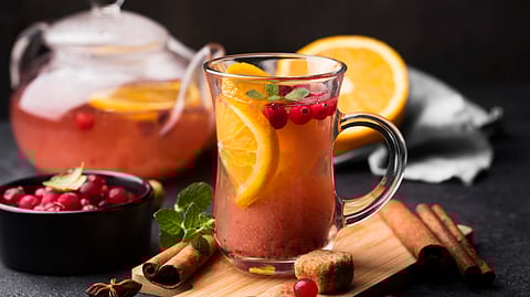 A loaded water recipe with colorful ingredients.