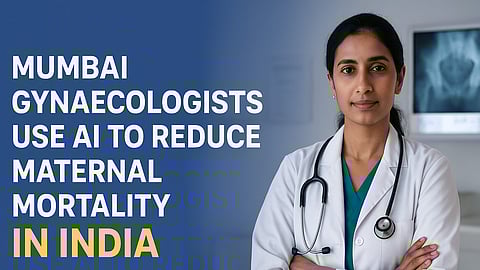 An image of a poster for use of AI by gynaecologists in Mumbai