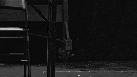 Image of a room's corner in darkness.