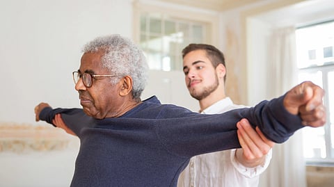 An image of a person going through physiotherapy.