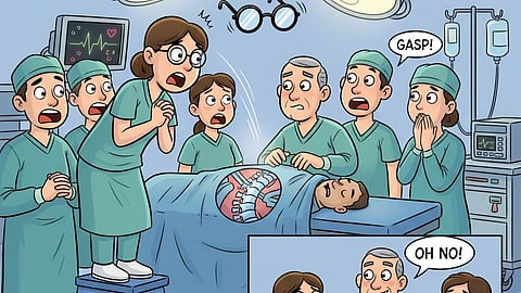 Cartoon image of the seen in the OR.