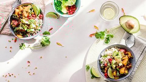 Image showing keto meals in three bowls on a table.