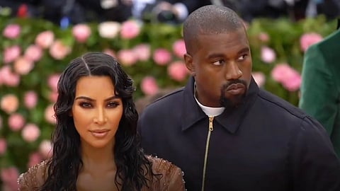 A couple photo of Kim Kardashian   and Kanye West.