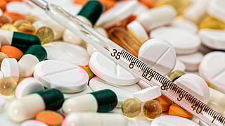 Image of different types of medical supplies piled up together.