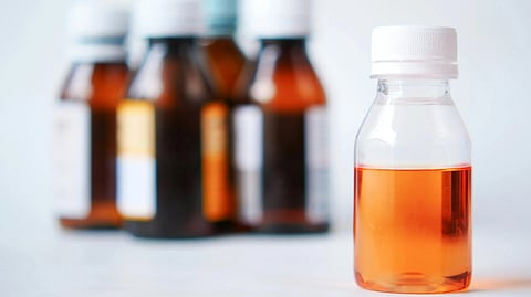 An image of different medicine syrups.
