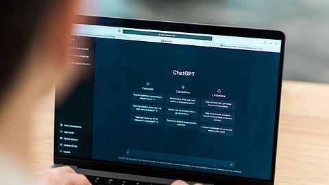 Opened ai chat on laptop. 