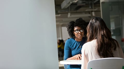 Image of a woman getting counselling from a therapist.