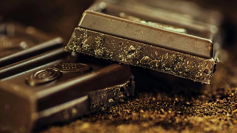 Image of pieces of dark chocolate.