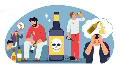 An image  of illustration about addiction.