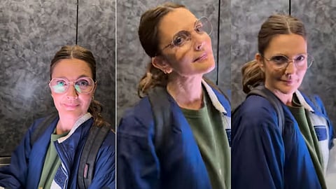 Images of Drew Barrymore in different poses compiled in a collage.