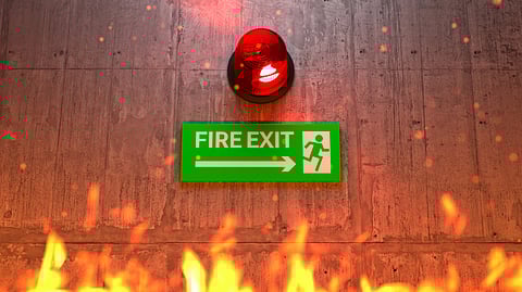 A fire broke out on the ninth floor of Baby Memorial Hospital in Kozhikode; no casualties were reported.