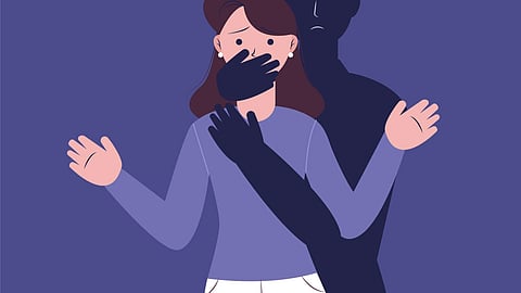 Illustration of a woman being sexually assaulted.