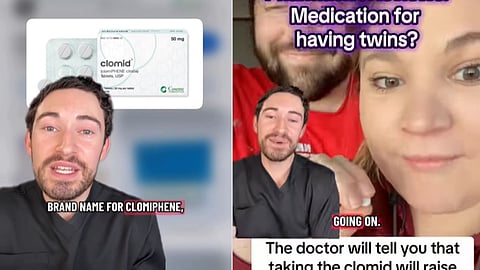 Images from Dr. Ethan Melillo’s Instagram reel, where he explains how Clomid works.