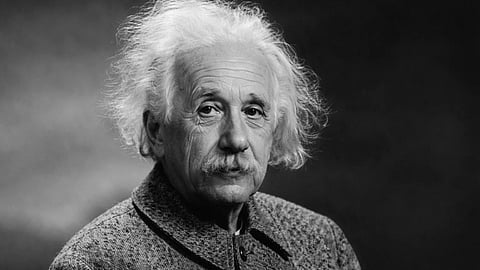 A portrait of Sir Albert Einstein.