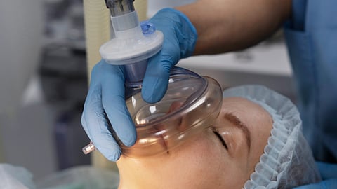 An image of someone getting anesthesia. 