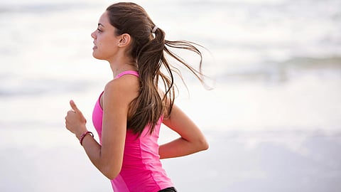 An image of a woman running.